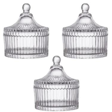 Imagem de Bomboniere Potiche De Vidro 9cm Multiuso Baleiro 3 unidades - Lyor