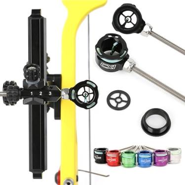 Imagem de ZSHJGJR Mira de arco recurvo com arco e flecha, pino único, fibra óptica, 1 pino, para caça com arco, acessórios de tiro ao alvo (preto)