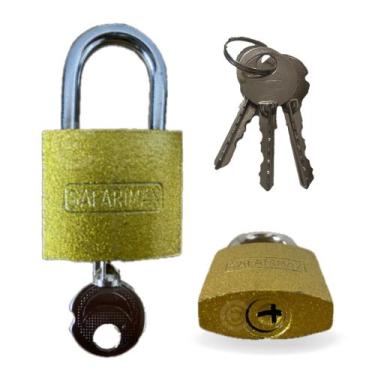 Imagem de Cadeado antifurto 30mm SM30T 3 chaves para portão corrente armario arm