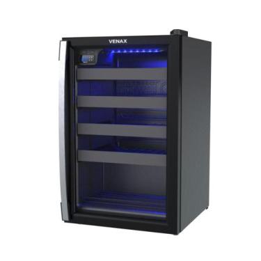 Imagem de Adega de Vinhos Climatizada Piubella 82L 24 Garrafas Preto Fosco CAVE 