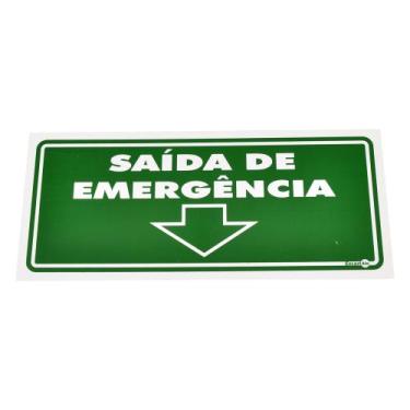 Imagem de Placa de Sinalização SAÍDA DE EMERGÊNCIA para Baixo Ref PS 114 ENCARTA