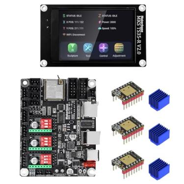 Imagem de YUTREES MKS DLC32 v2 32bits GRBL Offline Wifi Controller TS35-R LCD Display CNC3018 MAX PRO Kits de atualização para máquina de gravação a laser CNC (Package*9)