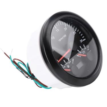 Imagem de Tacomômetro de Velocímetro de 3 Polegadas de 3 Polegadas para o Caminhão de Iate RV 85mm 3000rpm Voltímetro 8 a 16V Nível de Combustível E-1/4-1/2-3/4-F Gotão Com (Dial preto