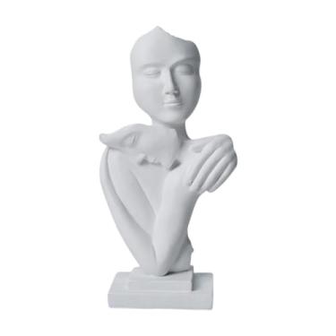 Imagem de Kuntesetty Abstract Art Casal Sculpture Couples Hug Sculpture Collection Creative Birthday Gift Fture for Living Room Bookshelf, Branco