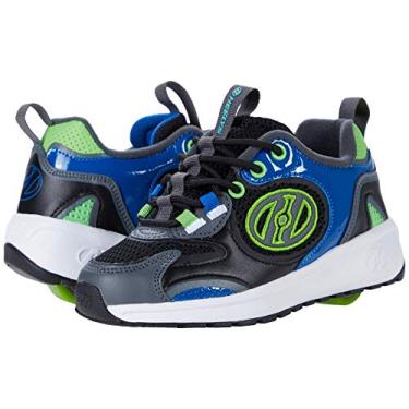 Imagem de HEELYS Tênis masculino Flow Runner (criança pequena/criança grande) 1, Preto/Azul/Verde Neon, Carvão, 21