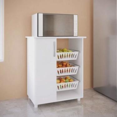 Imagem de Fruteira 1 Porta 3 Cestos 0261 Genialflex Branco
