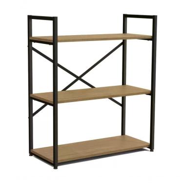 Imagem de Estante Baixa 3 Prateleiras 85x72cm Crome Li007 Freijo Preto