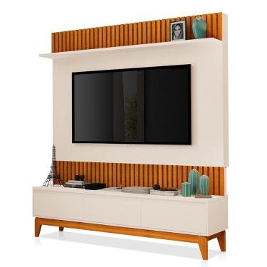 Imagem de Estante Home Theater Antalaya para TV até 75 - Móveis Luapa Freijó/Off White