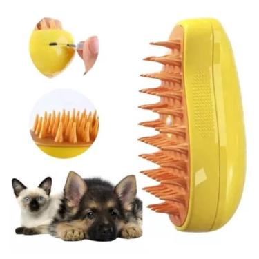Imagem de Super Escova Silicone Vapor 3 Em 1 Para Cães Spray Elétrico