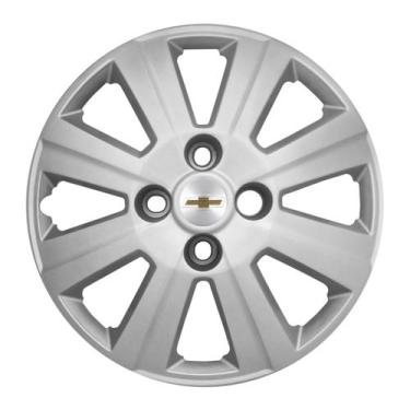 Imagem de Calota Aro 14 109CB-PTA + Emblema Alumínio GM Escovado - Garagem Onlin