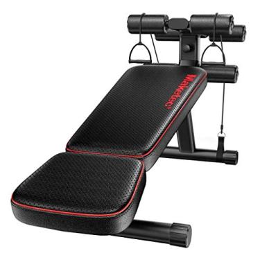 Imagem de Banco de peso ajustável, banco multifuncional, banco de halteres, equipamento de fitness, banco de academia utilitário para treino de corpo inteiro, bancos de declínio inclinados dobráveis multiuso