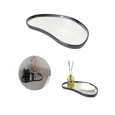 Imagem de Bandeja Decorativa Preta Espelhada Minimalista Banheiro Luxo - Casa