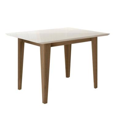 Imagem de Mesa de Jantar Retangular 4 Lugares 120cm Tampo Chanfrado com Vidro Ka