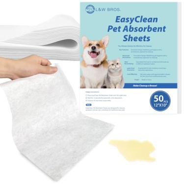 Imagem de L&W BROS. Lenços Absorventes Easy Clean Pet Quick – Solução Inovadora Para Uma Limpeza Sem Bagunça, Não Os Tradicionais Higiênicos, 30,5 Cm X 25,4 Urina E Removedor De Manchas Odores Animais Estimaç