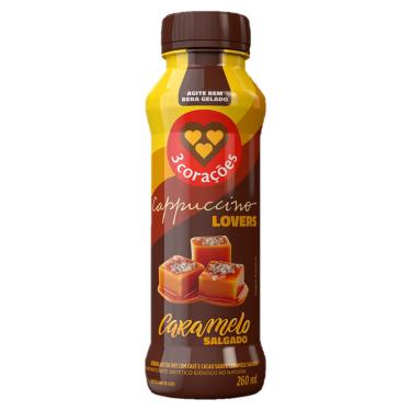 Imagem de Cappuccino Caramelo Salgado 3 Corações Lovers Bebida Láctea UHT 260ml