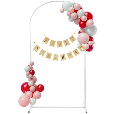 Imagem de Enrichovo Suporte De Arco De Metal Para Cenário De Casamento, Suporte De Estrutura Arqueada Para Balões Brancos De 6,6 Pés Para Cerimônias De Casamento, Festas De Aniversário, Chá De Panela, Aniver