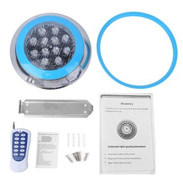 Imagem de 12 LED 12W AC12V Pool Light Controle Remoto IP68 Luzes Subaquáticas Decoração Adequada para água Doce ou Piscinas de água Salgada