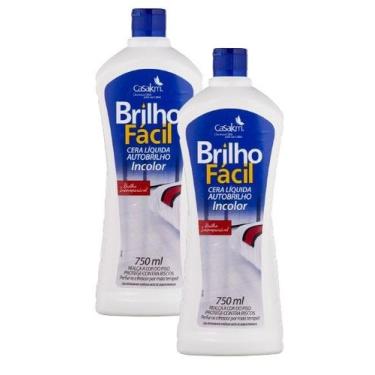 Imagem de Kit 2 Cera Líquida Para Pisos Brilho Fácil Incolor 750ml - casakm
