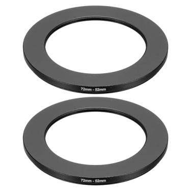 Imagem de PATIKIL Adaptador de anel descendente de 72 mm a 52 mm, 2 peças de anéis de filtro para lente de câmera filtros de anel de metal digital para lentes ND IR DSLR, preto
