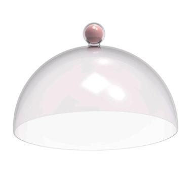 Imagem de Cúpula de Plástico 30cm para Bolos Tortas Doces Pratos Bubble Crippa Rosa Himalaia