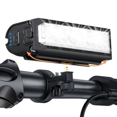 Imagem de ONVIAN Farol de bicicleta recarregável de 2000 lúmens, 4 modos de luz de LED para andar à noite, instalação de liga de alumínio resistente para bicicleta Snowblower 4 rodas, ciclismo, MTB, acessórios