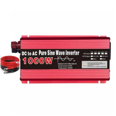 Imagem de Inversor de energia de onda senoidal pura de 1000 W, conversor de 12 V CC para 110 V/220 V CA com display LCD, inversores de carro para RV, caminhão, energia solar off-grid,12v to 110v