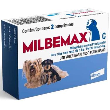 Imagem de Vermífugo para Cachorro Elanco Milbemax Até 5kg 2 Comp