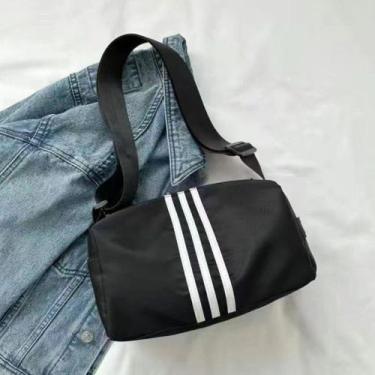 Imagem de Bolsa Mensageiro Cilíndrica Esportiva Feminina Casual Leve Grande Capa