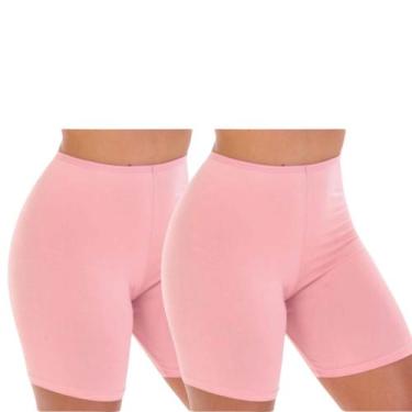 Imagem de Kit 2 Short Anágua Segunda Pele Liso Bermuda Feminina Cintura Alta - V