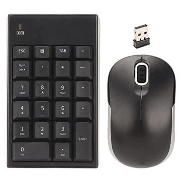 Imagem de Combo de rato com teclado numérico, material ABS sem fios de 2,4 GHz com 22 teclas combinadas para teclado de rato para escolas