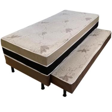 Imagem de Bicama Box Absolut Solteiro Ortopédica 88x188x32cm Bio Flex Cor Marrom