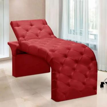 Imagem de Maca Estofada Estética Cílios Regulável Spa Suede Maitê Vermelho