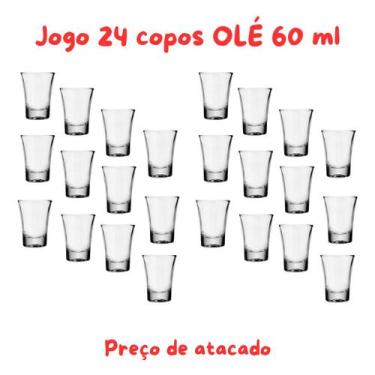 Imagem de Jogo 24 copos shot dose tequila vodka 60 ml vidro kit - Original Glass