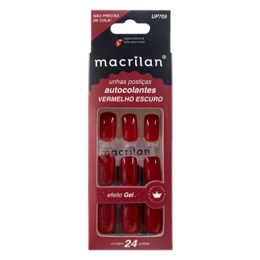 Imagem de Unhas Postiças Macrilan Autocolantes Vermelho Escuro 24 Unidades Unhas Posti?as Macrilan Autocolantes Vermelho Escuro 24 Unidades