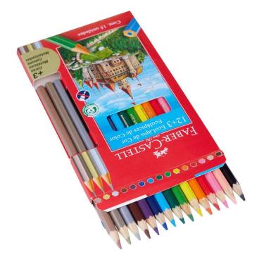 Imagem de Lápis de Cor Ecolápis com 12 Cores e 3 Cores Metálicas Faber Castell 120112