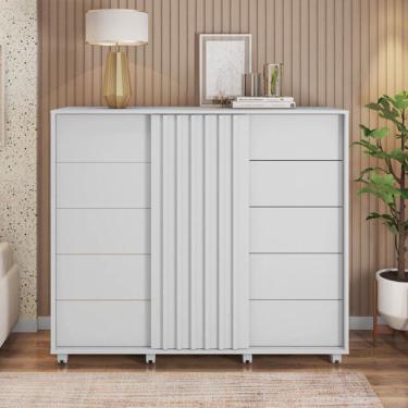 Imagem de Comoda Caemun Pegasus 2 Portas 5 Gavetas Branco