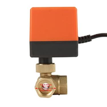 Imagem de Válvula de Esfera de Bronze de 3 Vias Com ZG Motor Síncrono de Linha de Linha Interna do Tubo para Controle, Adequado para Bobina de Ventilador, Controle Fácil, Construção de Latão, AC220V, Peso