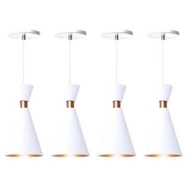 Imagem de Kit 4 Luminária Pendente Mini Pequim 24Cm Balcão Bancada - Iluminar Am