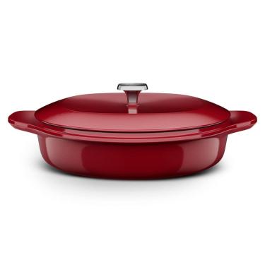 Imagem de Panela Wok de Ferro Fundido Esmaltado Electrolux Expert 30cm Vermelha