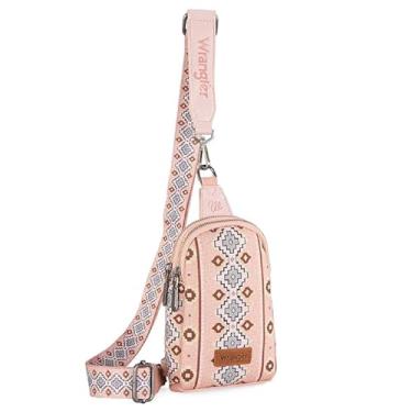 Imagem de Wrangler Bolsa tiracolo asteca Southwest Bolsa tiracolo moderna bolsa de peito, rosa, One Size