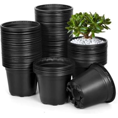 Imagem de DUNPUTE 120 pacotes de vasos para berçário de plantas de 15 cm, vasos iniciais de sementes de plástico com orifícios de drenagem, recipiente de germinação para plantas de flores macias para