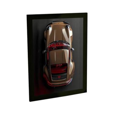 Imagem de Quadro Decorativo Carro Esportivo Ilustração Marrom Decoração Poster Quarto Sala