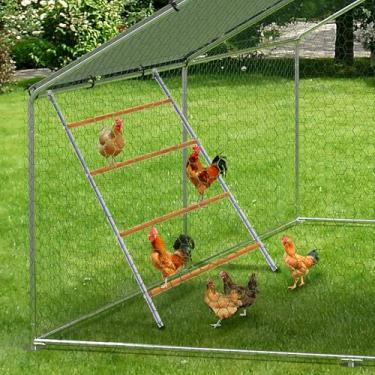 Imagem de Poleiro de galinha, barras de cobertura de galinhas para galinheiro, fácil de montar e limpar, escada de frango para aves de fazenda de quintal (139,7 cm C x 101,6 cm L)