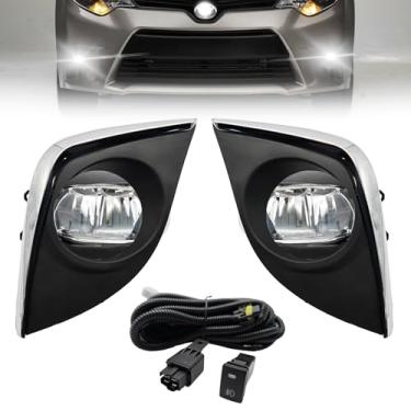 Imagem de WILD BEAR Faróis de neblina de LED compatíveis com Corolla Altis CE ECO L LE 2014 2015 2016 (não serve para o tipo SE/S) kit de lâmpadas com lâmpada LED e interruptor e arnês (moldura cromada)