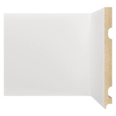 Imagem de Kit Rodapé de MDF 10 Barras Lisas de 20cm x 2,40m Rende 24 Metros Moldufama Branco