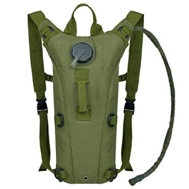 Imagem de Mochila Aimill tática de hidratação de água, mochila de camelo, bolsa de transporte de hidratação, mochila de bexiga de água 3L, classe militar, à prova de vazamento para corrida, ciclismo, caminhadas, Army Green (3l)