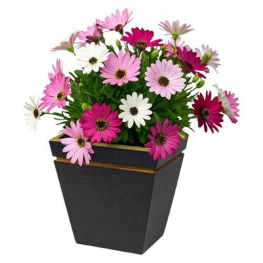 Imagem de Vaso Plantas Cachepo Pequeno 11cm Quadrado Mdf Decorativo - P.A BRINQU