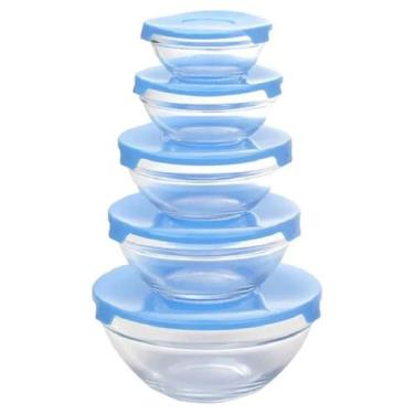 Imagem de Jogo C/5 Porta Mantimentos De Vidro Tigelas Potes Com Tampa - Tesla St