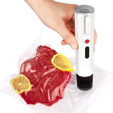 Imagem de Ruiqas Seladora a vácuo compacta para alimentos, potente seladora a vácuo portátil com 30 sacos de vedação a vácuo reutilizáveis para preservação do frescor dos alimentos