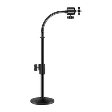 Imagem de NonMiFyR Suporte para câmera web de mesa Suporte para câmera Tripe Tripie Stative universal portátil Base de montagem de metal para ensino online